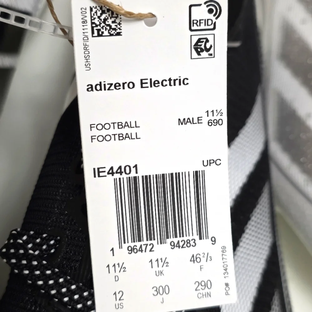 Adidas Adizero Electric Men Size 12 Cleats Snack Attack White Black IE4401 New - Picture 6 of 11